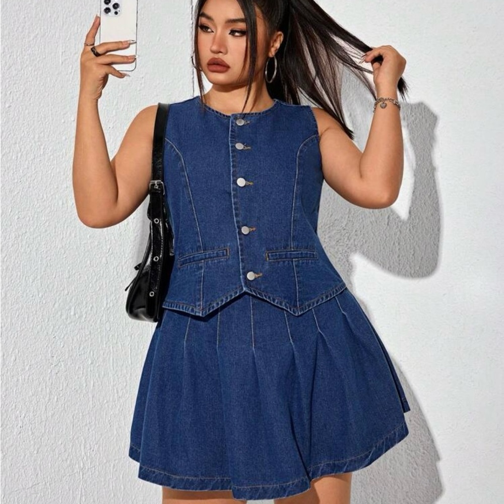 SHEIN Blue Denim Dress